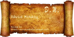 Dávid Mihály névjegykártya