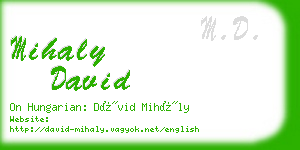 mihaly david business card